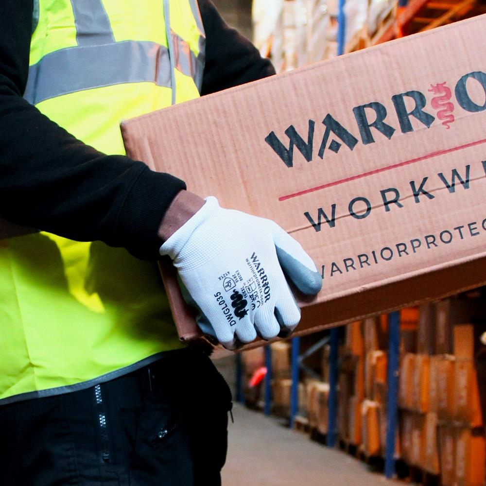 Warrior Grey Nitile Palm Coated Work Gloves