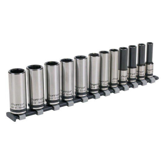 Sealey AK2744B Socket Set 12pc 3/8"Sq Drive Deep Lock-On™ 6pt Metric - Premier Black