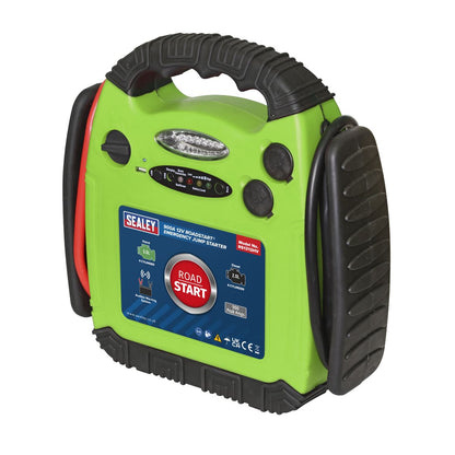 Sealey RS1312HV RoadStart® Emergency Jump Starter 12V 900 Peak Amps Hi-Vis Green