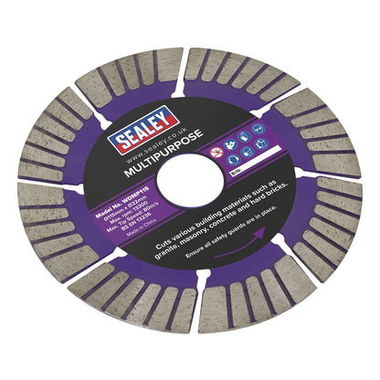 Sealey WDMP115 Cutting Disc Multipurpose Dry/Wet Use Ø115mm