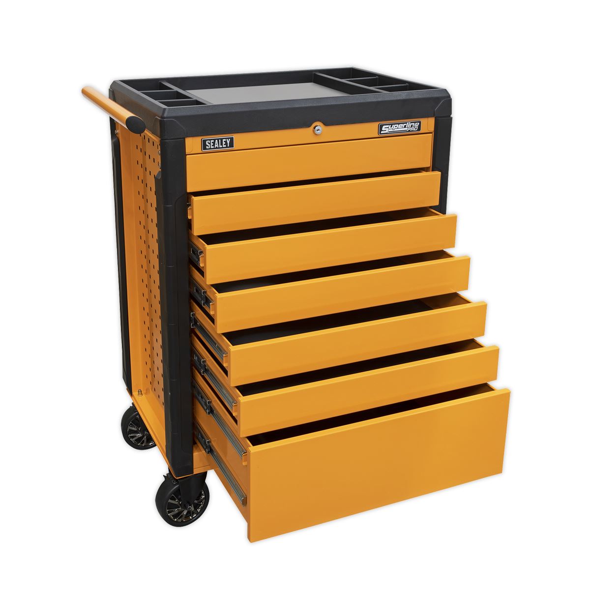 Sealey APPD7O Rollcab 7 Drawer Push-To-Open - Orange