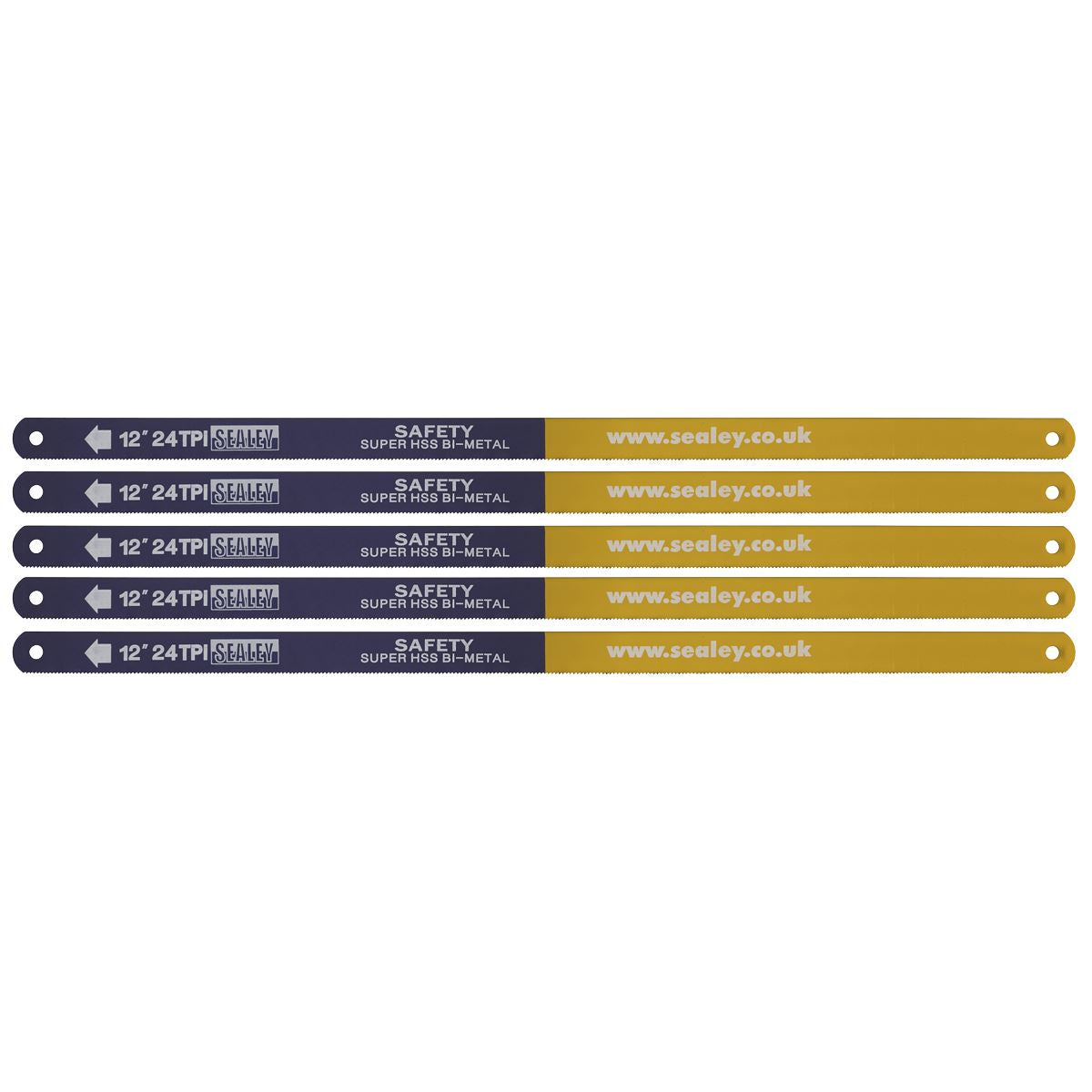 Sealey HSB0524 Hacksaw Blade 300mm HSS Bi-Metal 24tpi Pack of 5