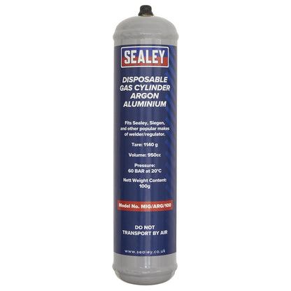 Sealey MIG/ARG/100/12 Gas Cylinder Disposable Argon 100g - Box of 12