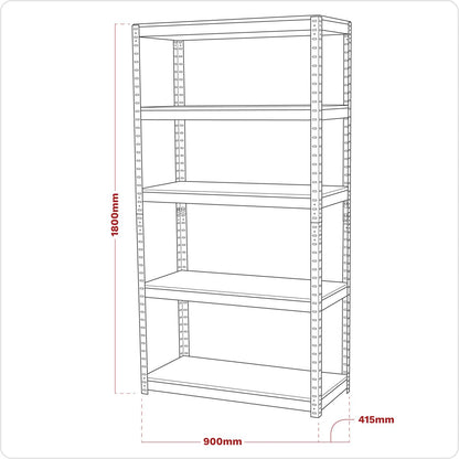 Sealey AP6500 Racking Unit with 5 Shelves 500kg Capacity Per Level