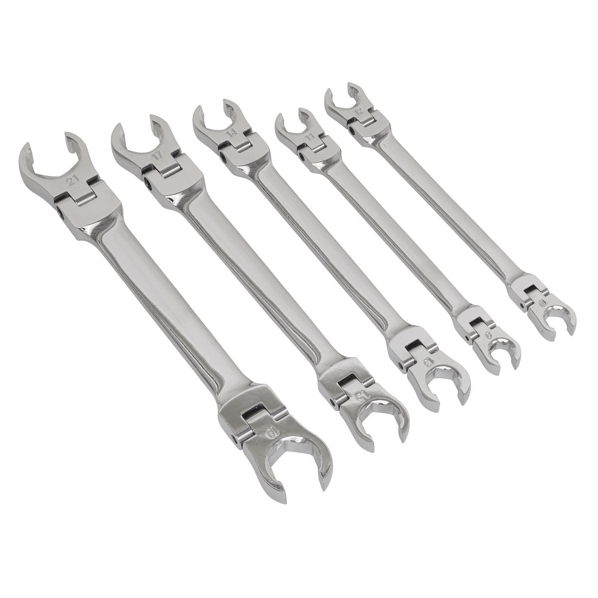 Sealey AK2652 Flexi-Head Flare Nut Spanner Set 5pc