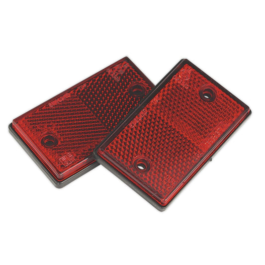 Sealey TB24 Reflex Reflector Red Oblong Pack of 2