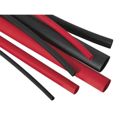 Sealey HSTAL72BR Heat Shrink Tubing Assortment 72pc Black & Red Adhesive Lined 200mm