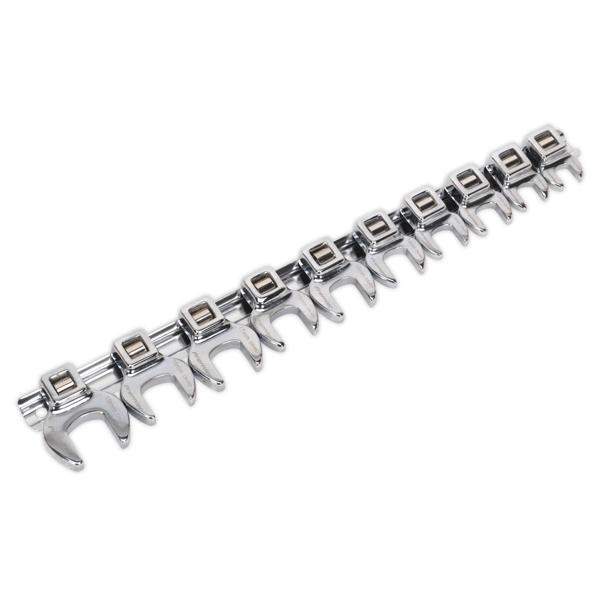 Sealey AK5989 Crow's Foot Open-End Spanner Set 10pc 3/8"Sq Drive Metric