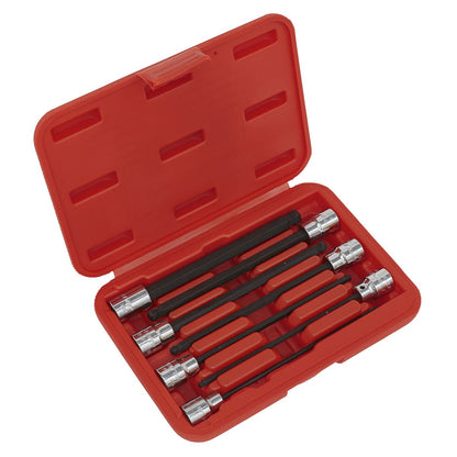 Sealey AK62257 Ball-End Hex Socket Bit Set 7pc 3/8"Sq Drive 150mm Metric