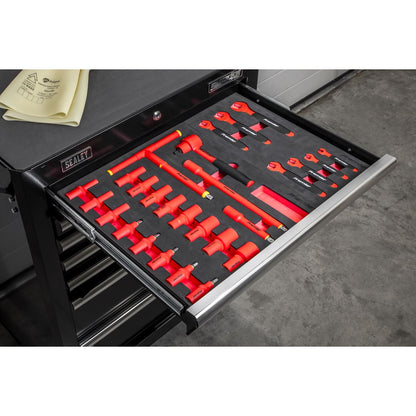 Sealey TBTECOMBO2 63pc Insulated Tool Kit with 7 Drawer Rollcab