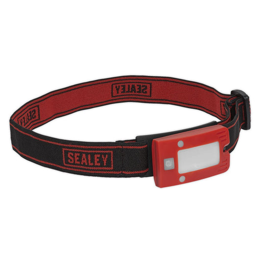 Sealey LED360HTR Rechargeable Head Torch 2W COB LED Auto-Sensor Red