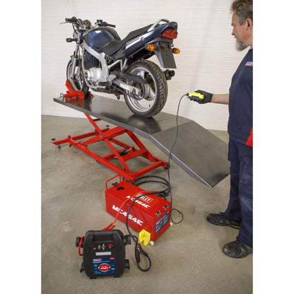 Sealey MC454E 12V Electro/Hydraulic Motorcycle Lift 450kg Capacity-McCormickTools