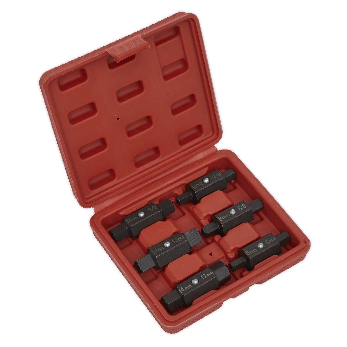 Sealey AK658 Oil Drain Plug Key Set 6pc Double End