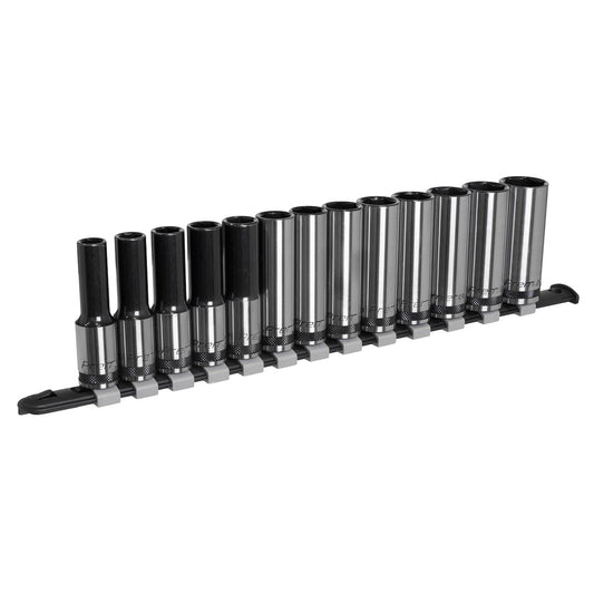 Sealey AK7995 Socket Set Deep 13pc 1/2"Sq Drive Metric - Premier Black