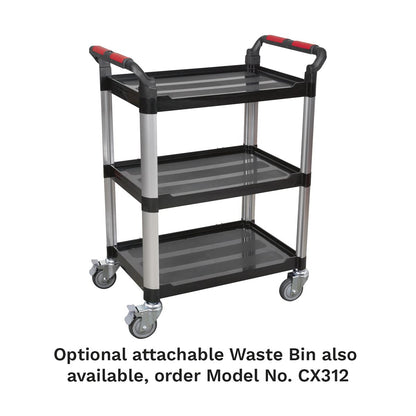 Sealey CX309 Workshop Trolley 3-Level Composite - 3 Wall