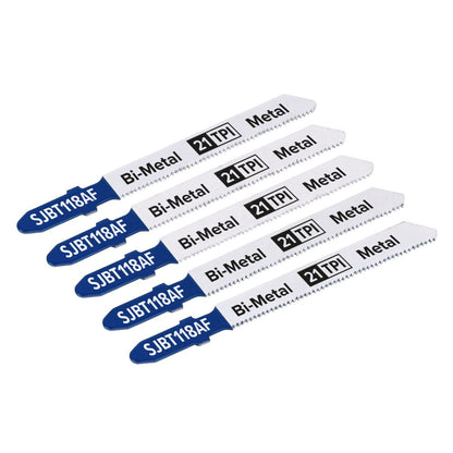 Sealey SJBT118AF Jigsaw Blade Metal 75mm 21tpi - Pack of 5