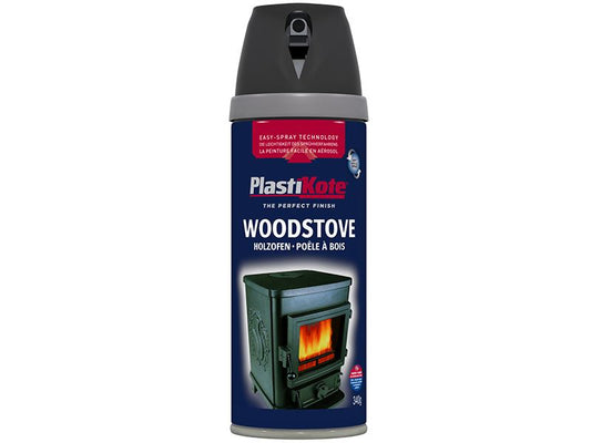 Plastikote Twist & Spray Woodstove Paint Black 400ml