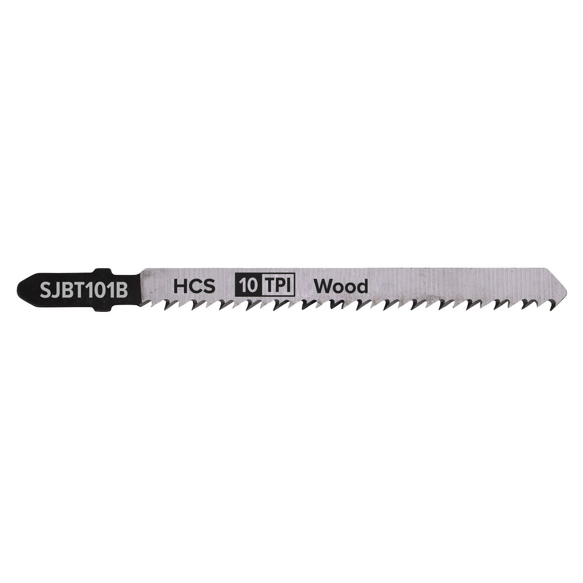 Sealey SJBT101B Jigsaw Blade Hard Wood 100mm 10tpi - Pack of 5