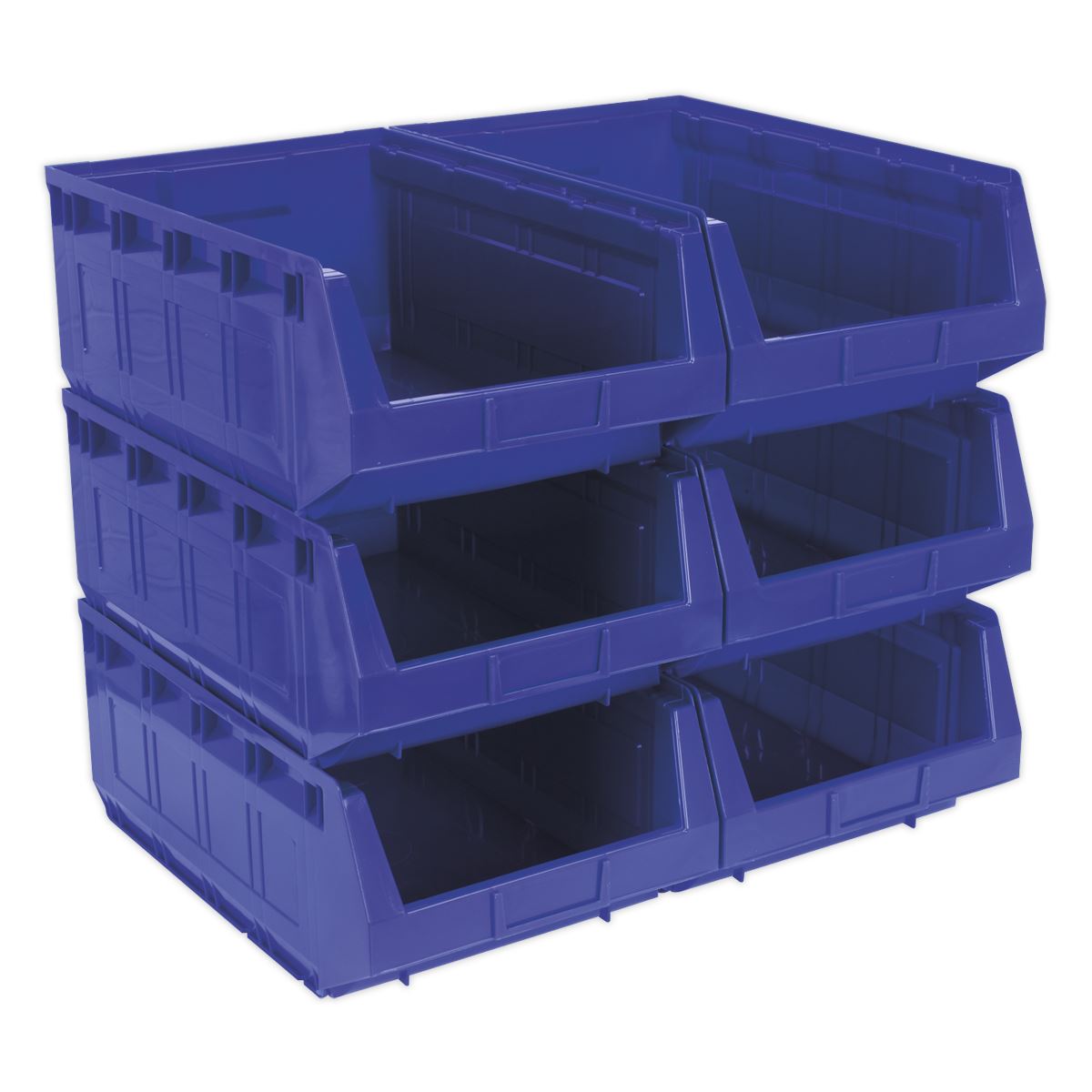 Sealey TPS56B Plastic Storage Bin 310 x 500 x 190mm - Blue Pack of 6