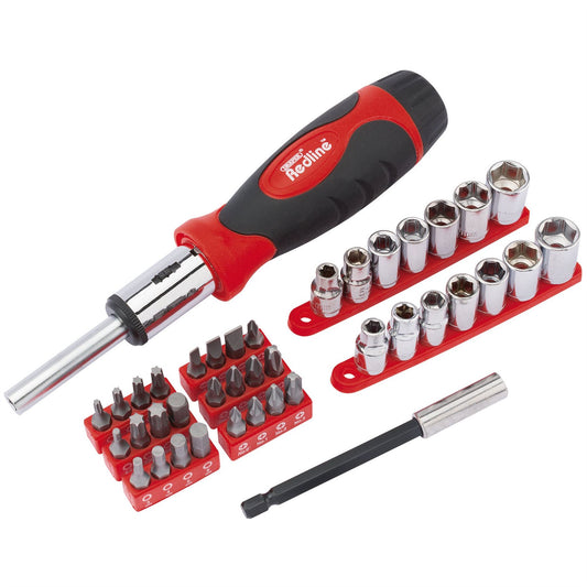 Draper 68835 Redline® Ratcheting Screwdriver Socket and Bit Set 40 Piece