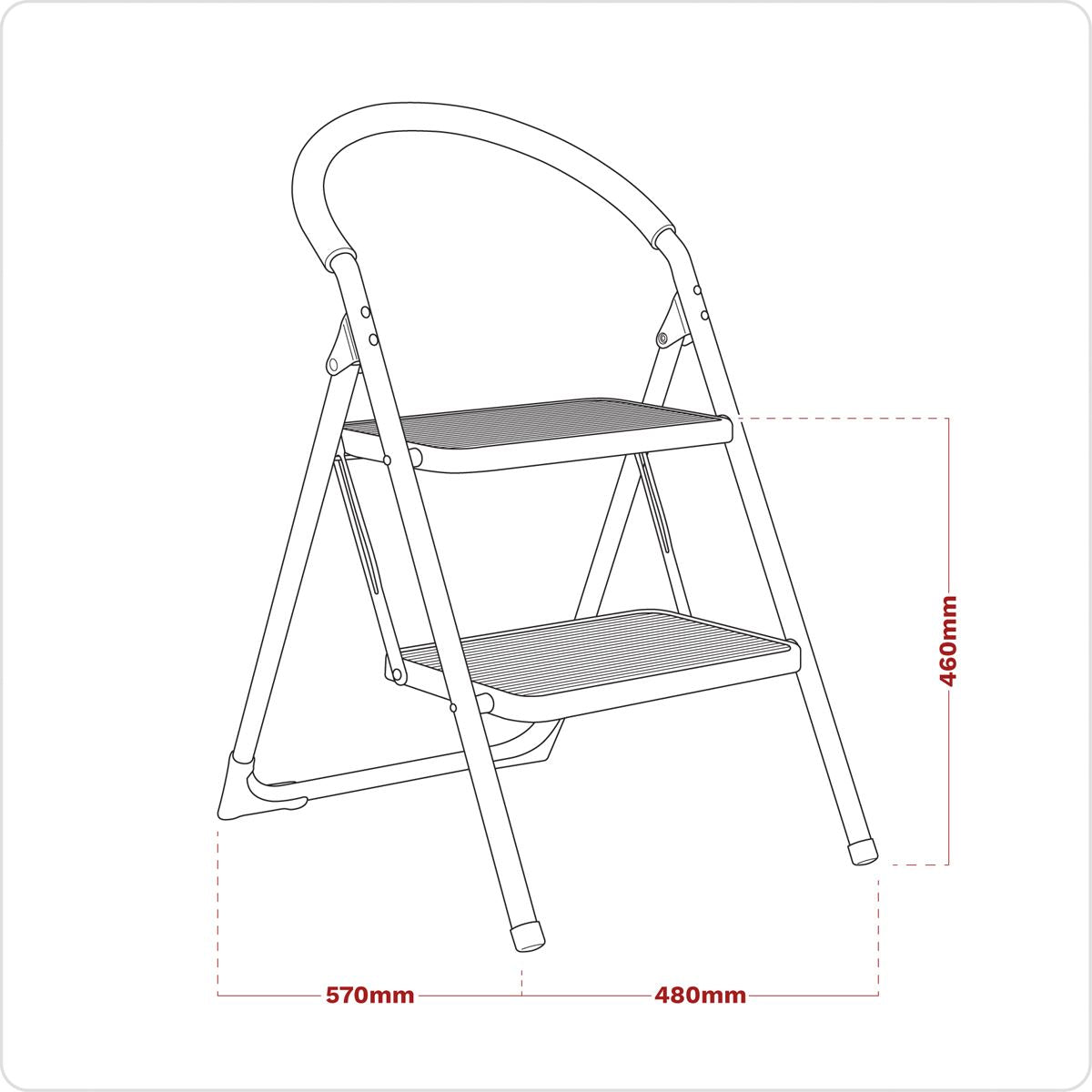 Sealey ASL2 Step Stool 2-Tread 150kg Capacity EN14183