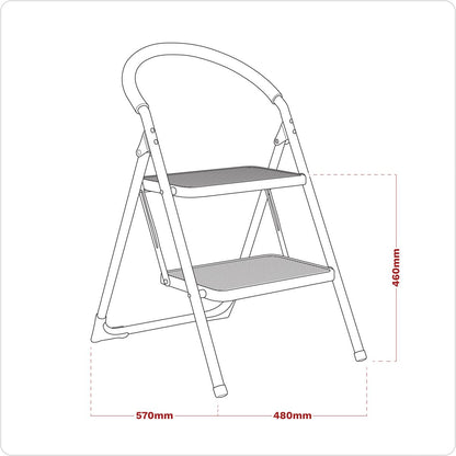 Sealey ASL2 Step Stool 2-Tread 150kg Capacity EN14183