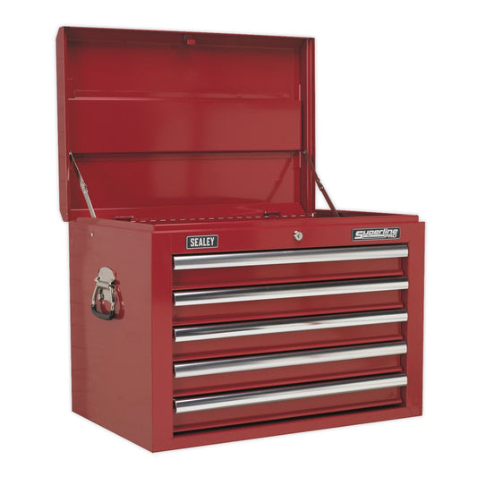 Sealey AP26059T Topchest 5 Drawer with Ball-Bearing Slides - Red