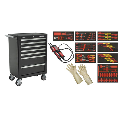 Sealey TBTECOMBO2 63pc Insulated Tool Kit with 7 Drawer Rollcab