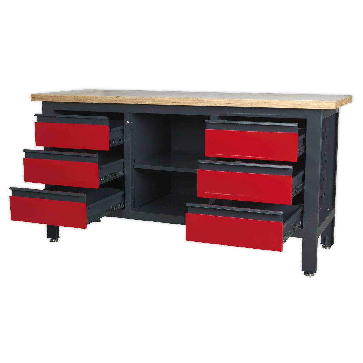 Sealey AP1905D Workstation with 6 Drawers & Open Storage