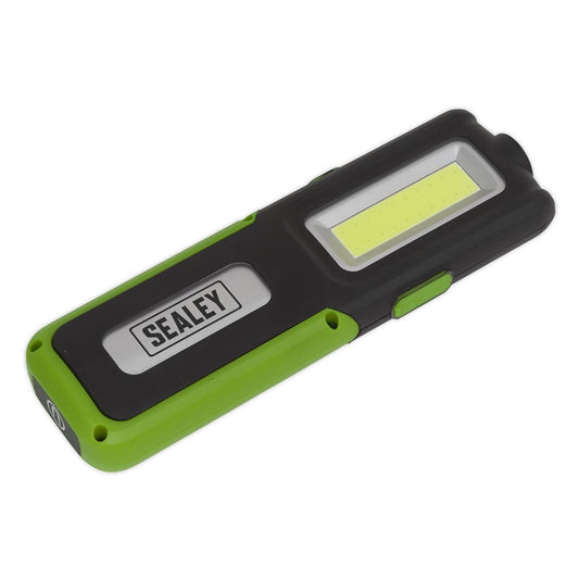 Sealey LED318G Rechargeable Inspection Light 5W COB & 3W SMD LED with Power Bank - Green