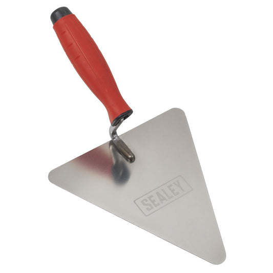 Sealey T1205 Stainless Steel Triangular Brick Trowel - Rubber Handle 180mm