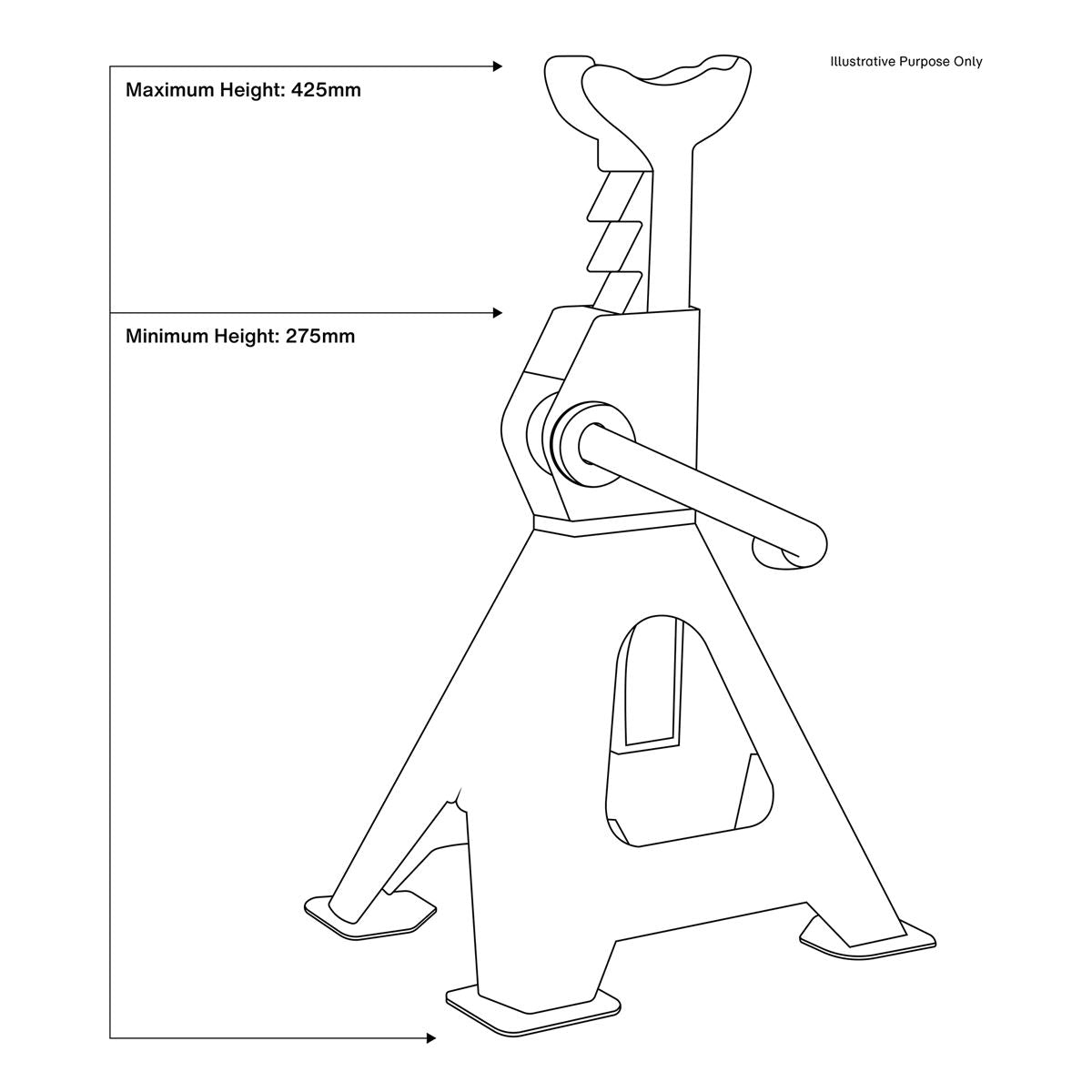 Sealey VS2002 Ratchet Type Axle Stands (Pair) 2 Tonne Capacity per Stand