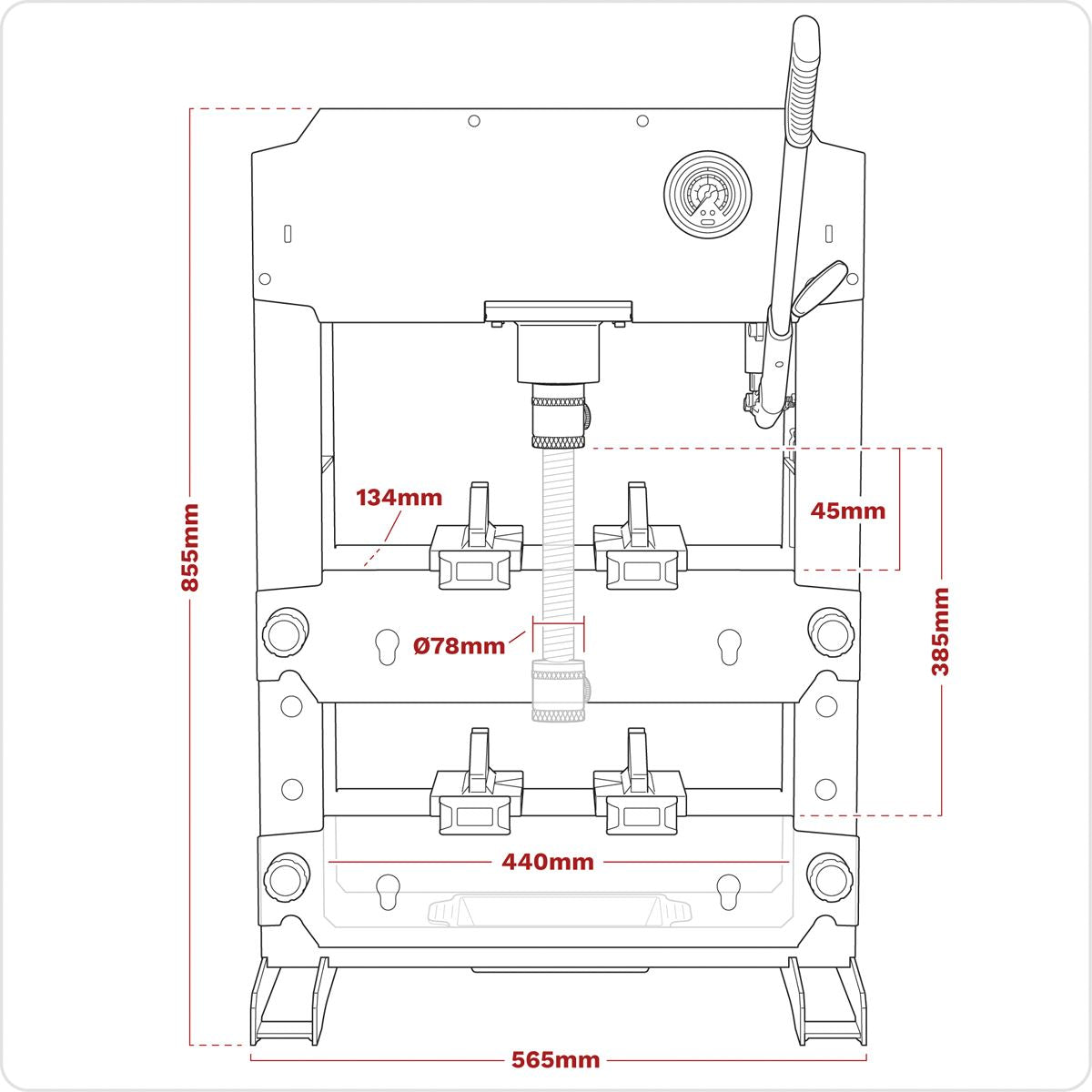 Sealey PPB15S Viking Bench Type Hydraulic Press 15 Tonne