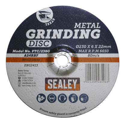 Sealey PTC/230G Grinding Disc Ø230 x 6mm Ø22mm Bore