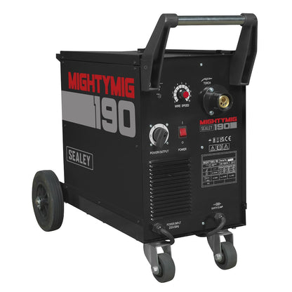 Sealey MIGHTYMIG190 Professional Gas/Gasless MIG Welder 190A with Euro Torch