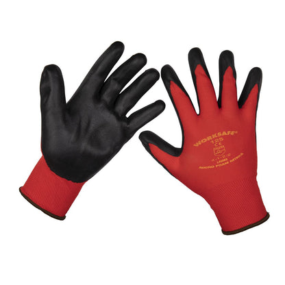 Sealey TSP125L/6 Flexi Grip Nitrile Palm Gloves (Large) - Pack of 6 Pairs