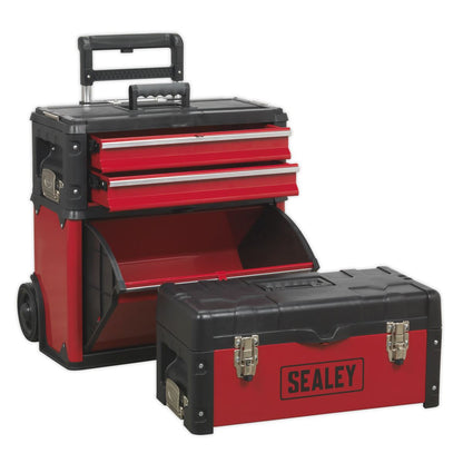 Sealey AP548 Mobile Steel/Composite Toolbox - 3 Compartment