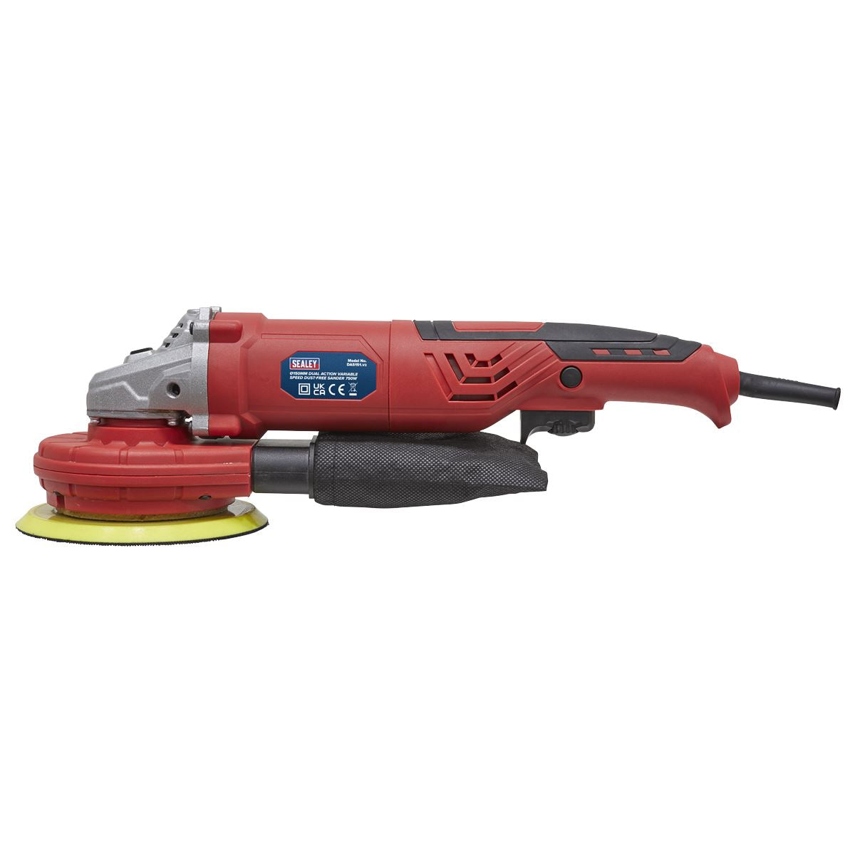 Sealey DAS151 Random Orbital Sander Variable Speed Dust-Free Ø150mm 750W/230V