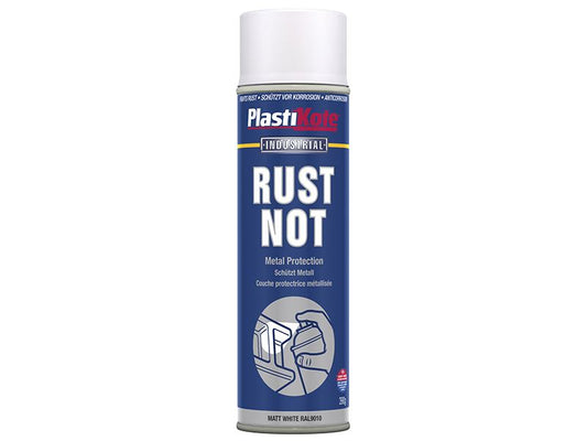 Plastikote Rust Not Spray Matt White 500ml