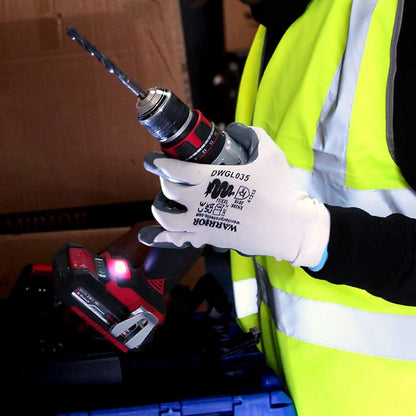 Warrior Grey Nitile Palm Coated Work Gloves