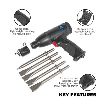 Sealey SA613 Air Hammer Kit Composite Premier - Medium Stroke