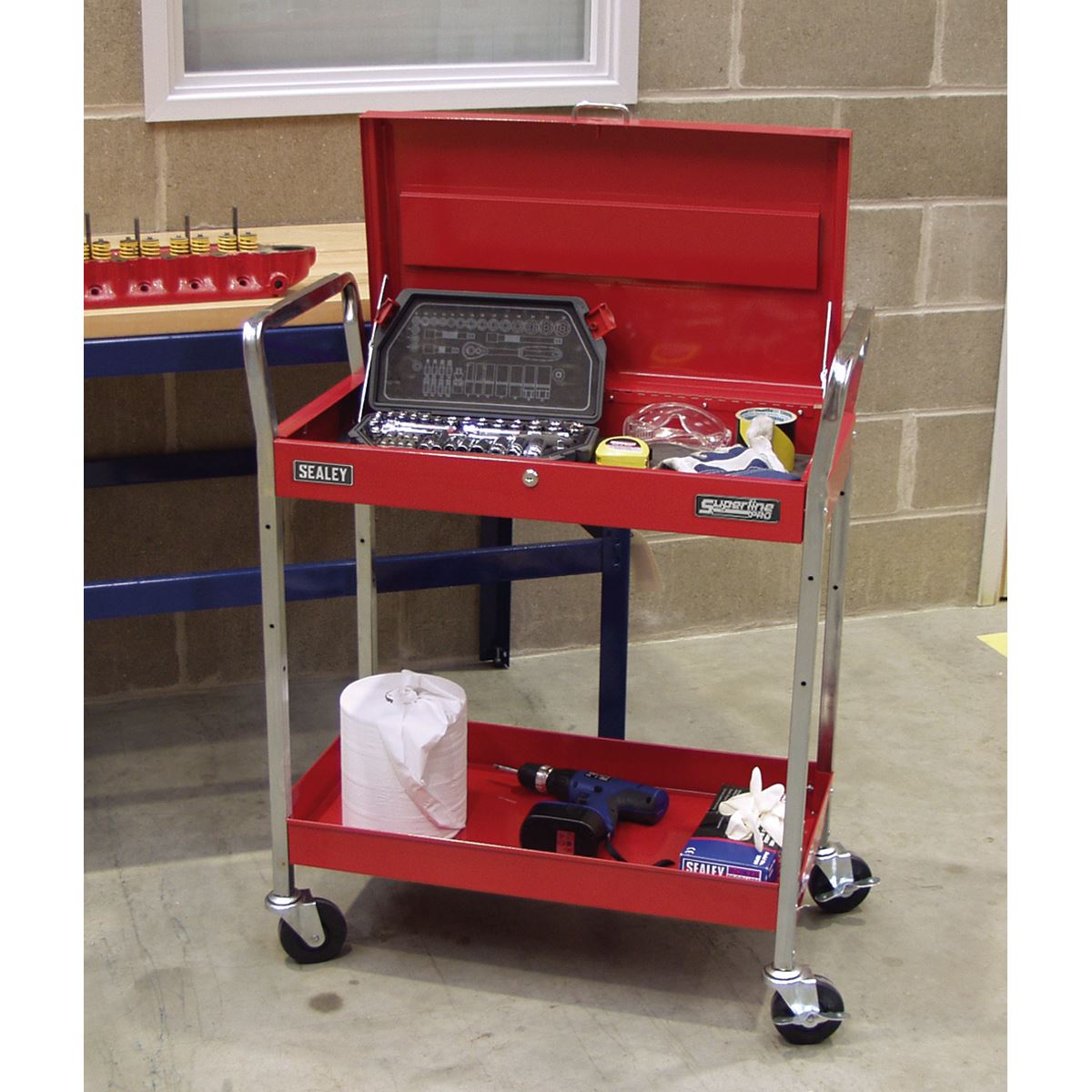 Sealey CX104 Trolley 2-Level Heavy-Duty with Lockable Top