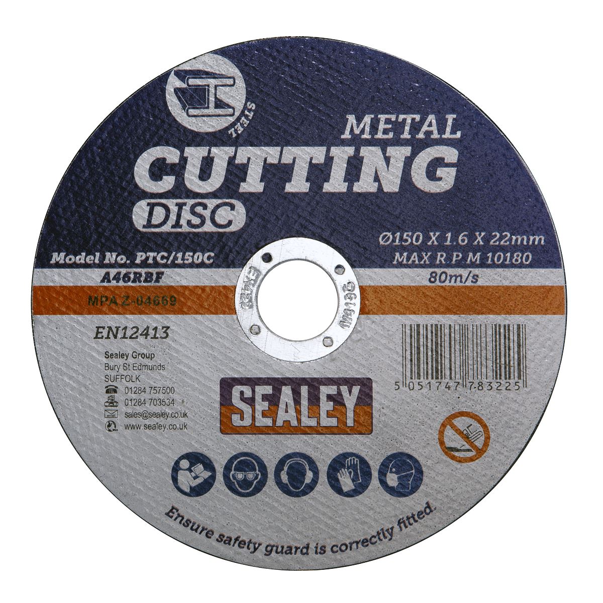 Sealey PTC/150C Cutting Disc Ø150 x 1.6mm 22mm Bore