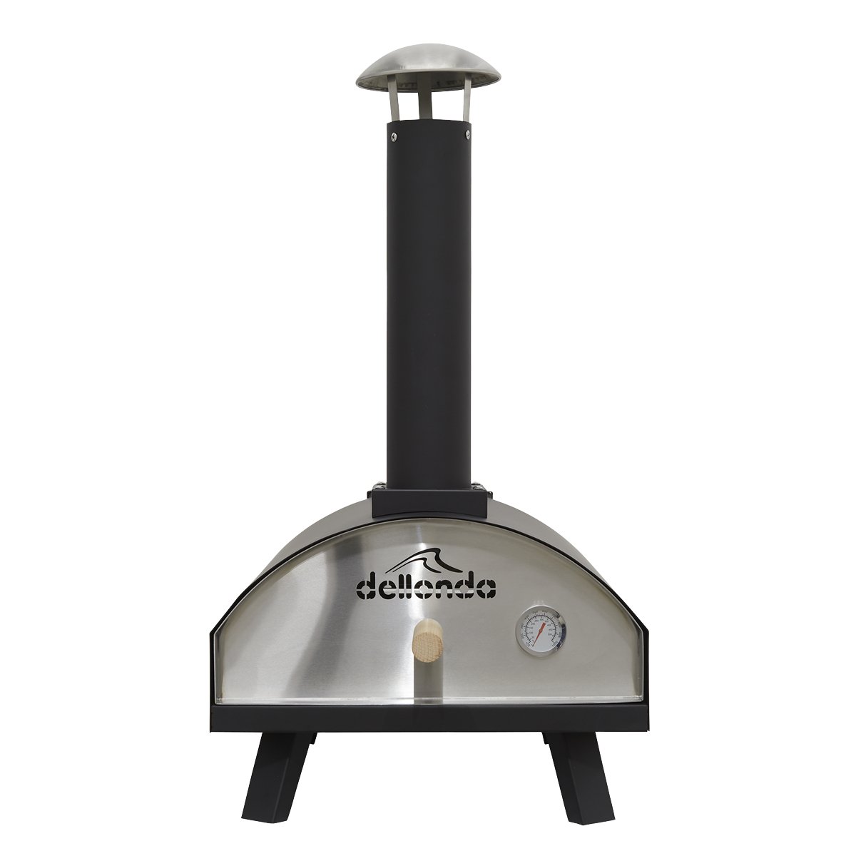 Dellonda DG10 Portable Wood - Fired 14" Pizza & Smoking Oven - Black/Stainless Steel - McCormickTools