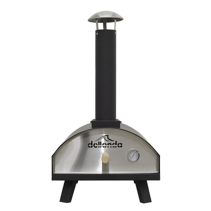 Dellonda DG10 Portable Wood - Fired 14" Pizza & Smoking Oven - Black/Stainless Steel - McCormickTools