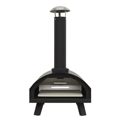 Dellonda DG10 Portable Wood - Fired 14" Pizza & Smoking Oven - Black/Stainless Steel - McCormickTools