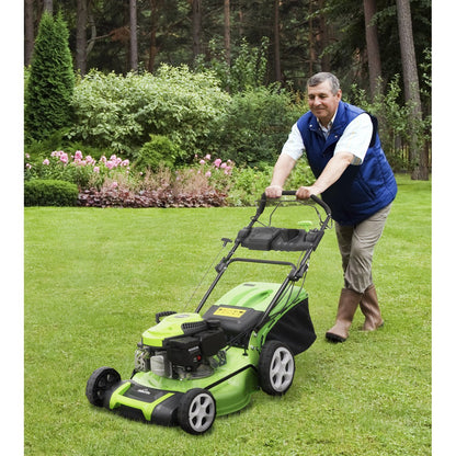 Dellonda DG101 Self - Propelled Petrol Lawnmower In Use