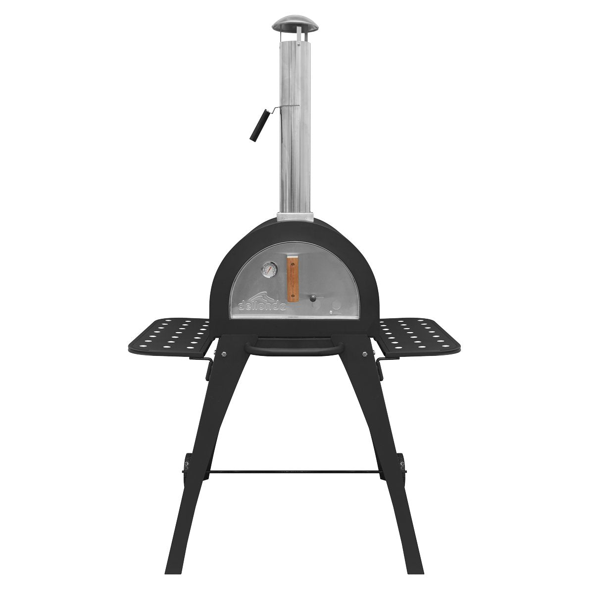 Dellonda DG103 Large Outdoor Wood - Fired Pizza Oven & Smoker with Side Shelves & Stand - McCormickTools