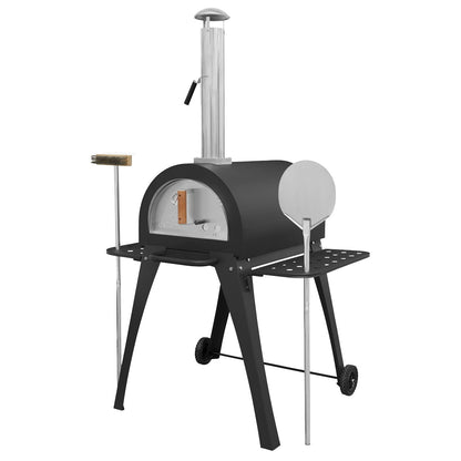 Dellonda DG103 Large Outdoor Wood - Fired Pizza Oven & Smoker with Side Shelves & Stand - McCormickTools