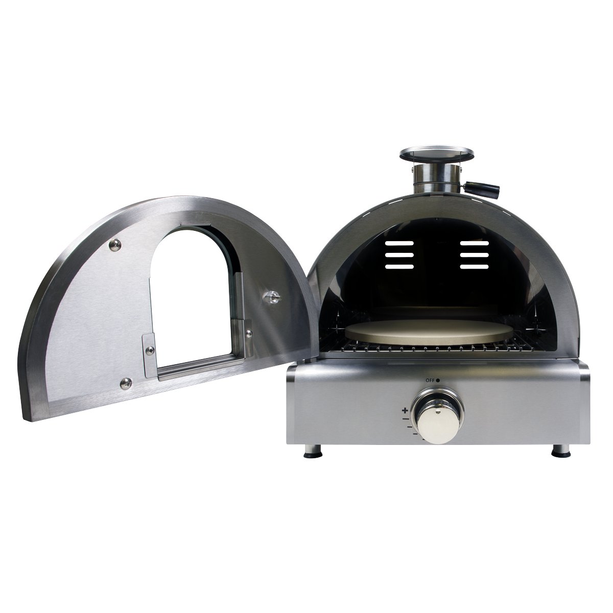 Dellonda DG104 Outdoor Tabletop Gas Powered Pizza Oven with Temperature Display